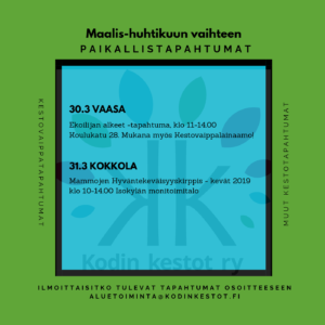 Read more about the article Maaliskuun paikallistapahtumia
