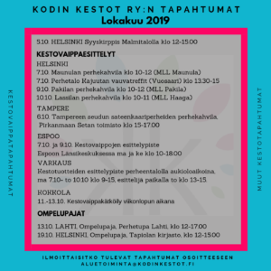 Read more about the article Lokakuun tapahtumat