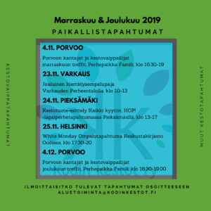 Read more about the article Marraskuun & joulukuun tapahtumat